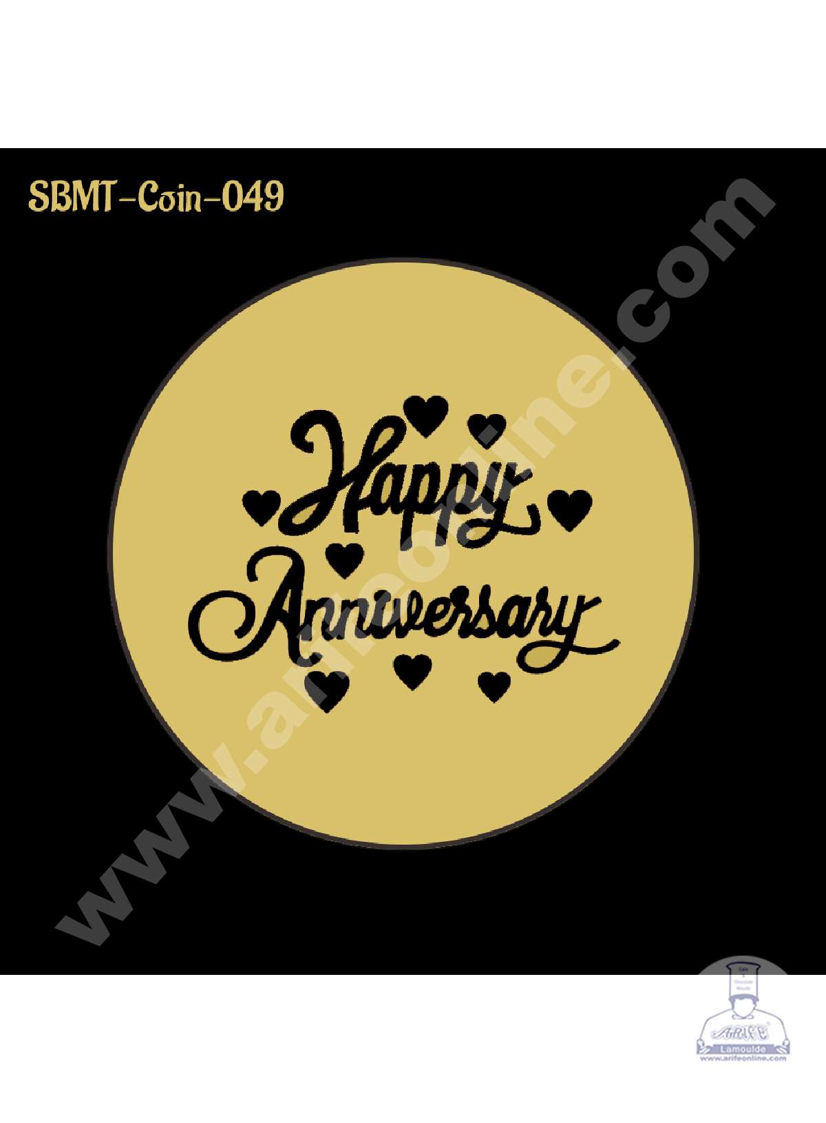CAKE DECORβ’ Acrylic Happy Anniversary Coin Topper for Cake and Cupcakes ( SBMT-Coin-049 )