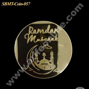 CAKE DECORβ’ Acrylic Ramadan Mubarak Coin Topper for Cake and Cupcakes ( SBMT-Coin-057 )