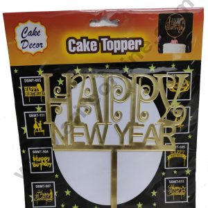 Cake Decor 6 inch Mirror Finshing Acrylic Cake Topper Happy New Year