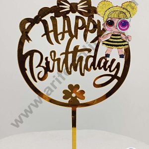 CAKE DECOR™ 5 inch Imported Acrylic Happy Birthday Baby Doll Theme Cake Topper Cake Decoration Dessert Decoration (SBMT-IMP-019)