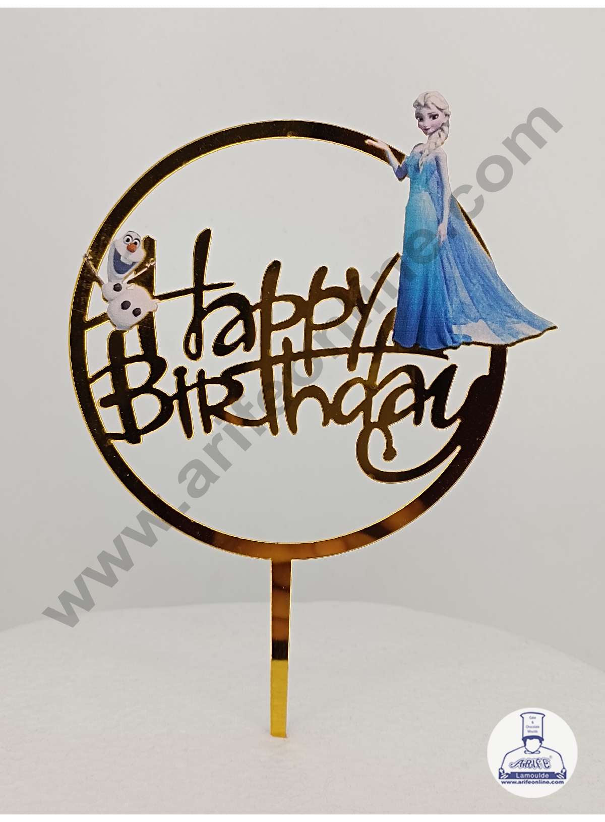 CAKE DECORβ’ 5 inch Imported Acrylic Happy Birthday Frozen Theme Cake Topper Cake Decoration Dessert Decoration (SBMT-IMP-021)