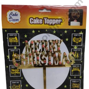 Cake Decor 6 inch Mirror with Printed Finshing Acrylic Cake Topper Merry Christmas