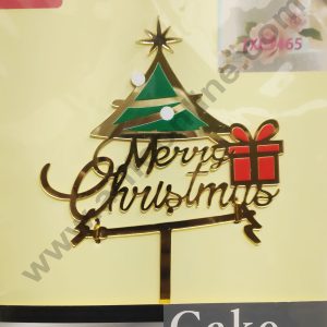 Cake Decor 6 inch Mirror with Printed Finshing Acrylic Cake Topper Merry Christmas Tree