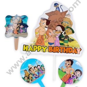 CAKE DECOR™ 4 Pcs Chhota Bheem Theme Paper Topper For Cake And Cupcake | Assorted Design (SBMT-PT-179)