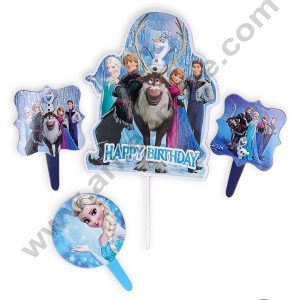 CAKE DECOR™ 4 Pcs Frozen Theme Paper Topper For Cake And Cupcake | Assorted Design (SBMT-PT-181)