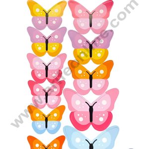 CAKE DECORβ’ 11 Pcs Multicolor Butterfly Paper Topper For Cake And Cupcake | Assorted Design (SBMT-PT-188)