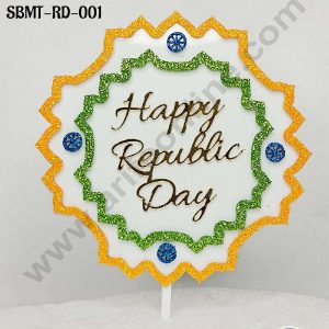 CAKE DECOR™ 5 inch Acrylic Happy Republic day Theme 01 Cake Topper (SBMT-RD-001)