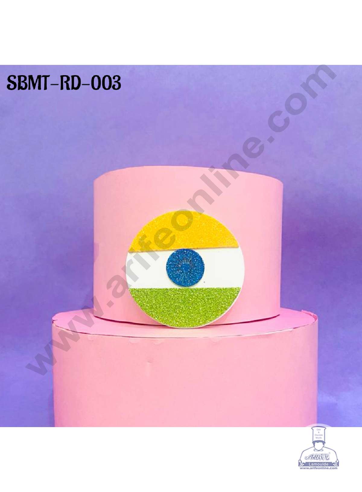 CAKE DECOR™ 3 inch Acrylic INDIA Flag Round Republic Day Theme Cake Topper (SBMT-RD-003)