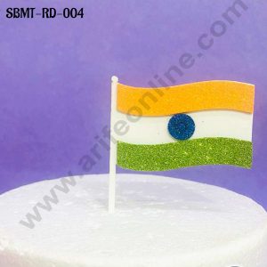 CAKE DECOR™ 5 inch Acrylic INDIA Flag Republic Day Theme Cake Topper (SBMT-RD-004)