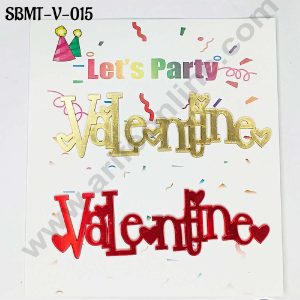 CAKE DECOR™ 3 inch Red & Gold Acrylic Valentine Cake Topper (SBMT-V-015) - 2 pcs Pack