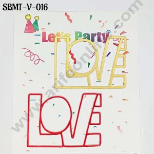 CAKE DECOR™ 3 inch Red & Gold Acrylic Love Cutout Cake Topper (SBMT-V-016) - 2 pcs Pack
