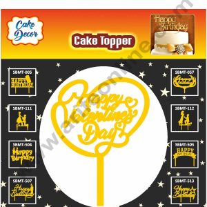 Cake Decor 6 inch Mirror Finshing Acrylic Cake Topper Happy Valentine Day Candy Shape