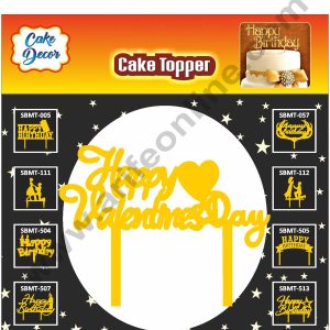 Cake Decor 6 inch Mirror Finshing Acrylic Cake Topper Full Heart Happy Valentine Day