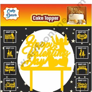 Cake Decor 6 inch Mirror Finshing Acrylic Cake Topper Full Double Heart Happy Valentine Day