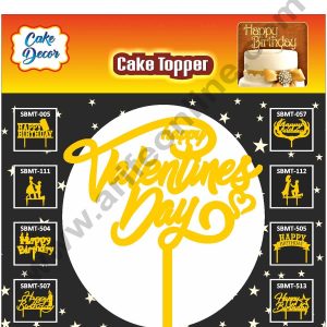 Cake Decor 6 inch Mirror Finshing Acrylic Cake Topper Small Heart Happy Valentine Day