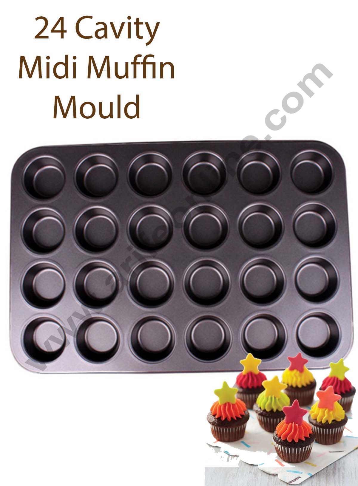 Cake Decorβ’ Non-Stick 24-Cavity Midi Muffin Mould β Perfect for Baking Muffins, Cupcakes, and More