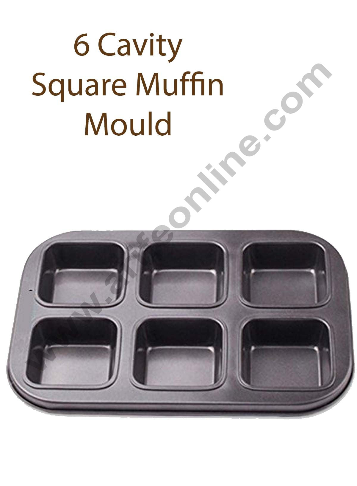 Non Stick 6 Cavity Square Muffin & Cupcake Mould β Heavy-Duty Baking Pan Cake Decor