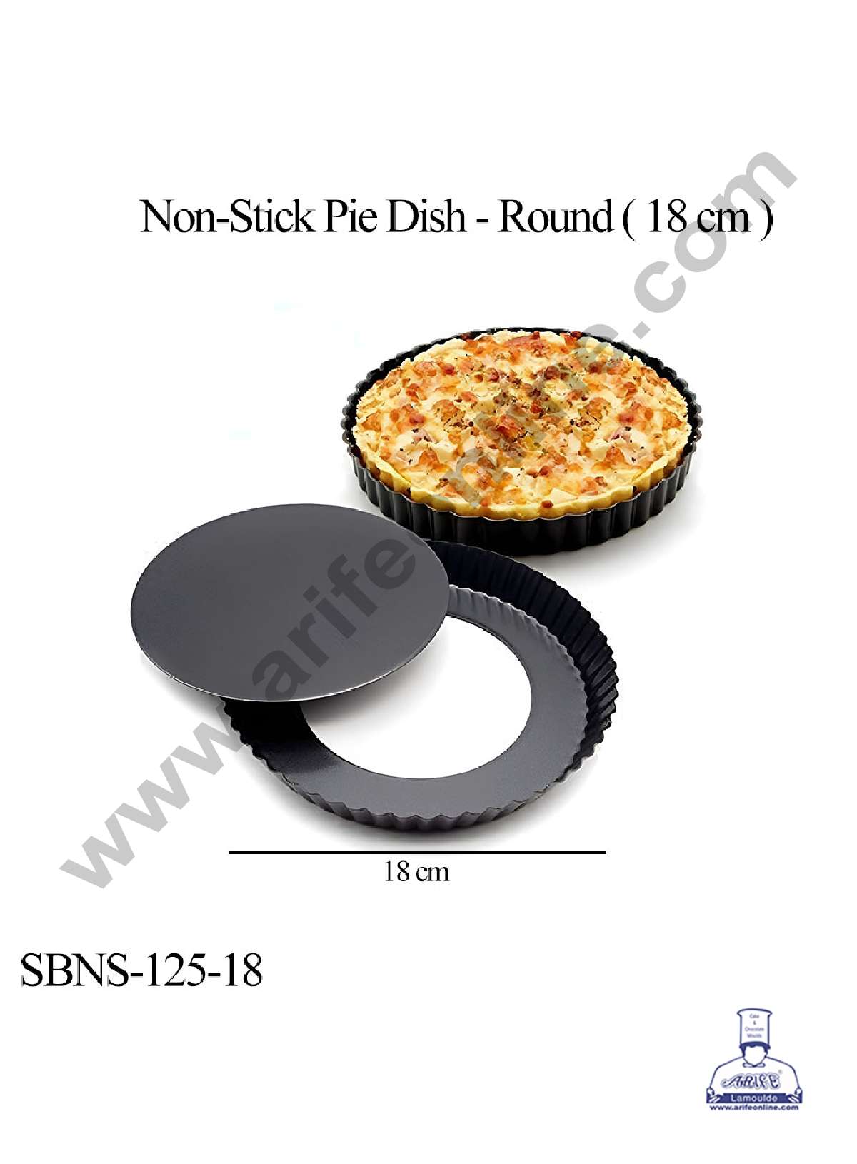 CAKE DECORβ’ 18 cm Non Stick Round Pie Dish with Loose Bottom β Perfect for Baking Pies