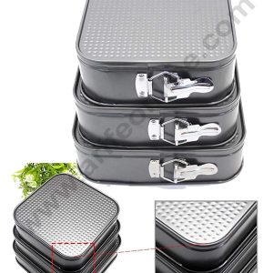 Cake Decor Non-Stick 3Piece/Set Square Springform Cake Mould Baking Cake Mould (3 Sizes 20 cm, 22 cm, 24 cm) Set of 3 Pieces
