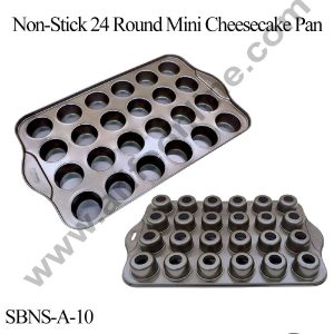 CAKE DECOR™ 24-Cavity Round Non-Stick Mini Cheesecake Pan – Perfect for Muffins, Brownies, and More (SBNS-A-10)