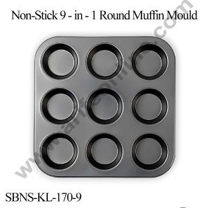 CAKE DECOR™ Non Stick Aluminum 9 Cavity Muffin Tray (SBNS-KL-170-9)