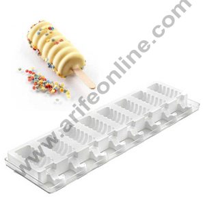 Cake Decor 8 Cavity White Tango Silicone Cakesicle Mold Popsicle Easy Ice Cream Bar Mold