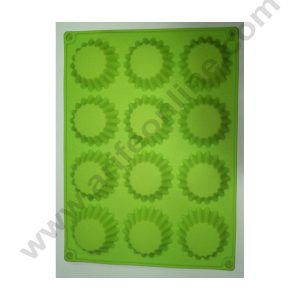 Cake Decor 12 in 1 Silicon Bakeware Round Tart Shape Cupcake Moulds Muffin Mould