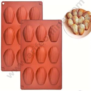 Cake Decor Silicon 9 Cavity Madeleine Shape Muffin Cupcake Mould