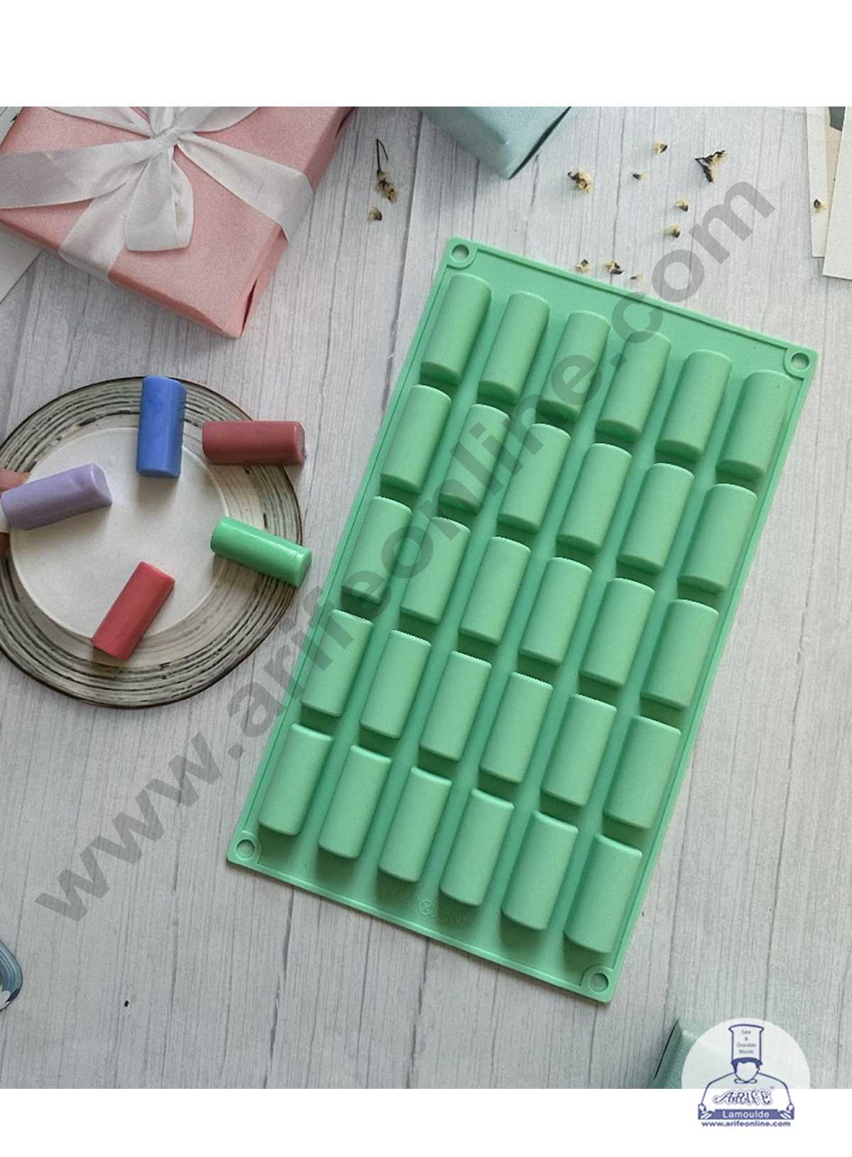 CAKE DECOR™ 30 Cavity Log Mould Swiss Roll Shape Silicon Muffin Mould