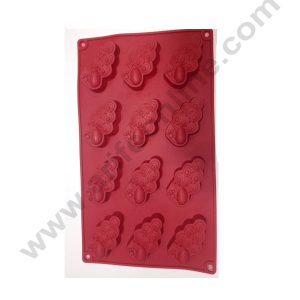 Cake Decor 12 in 1 Silicon Bakeware Peacock Shape Cupcake Moulds Muffin Mould