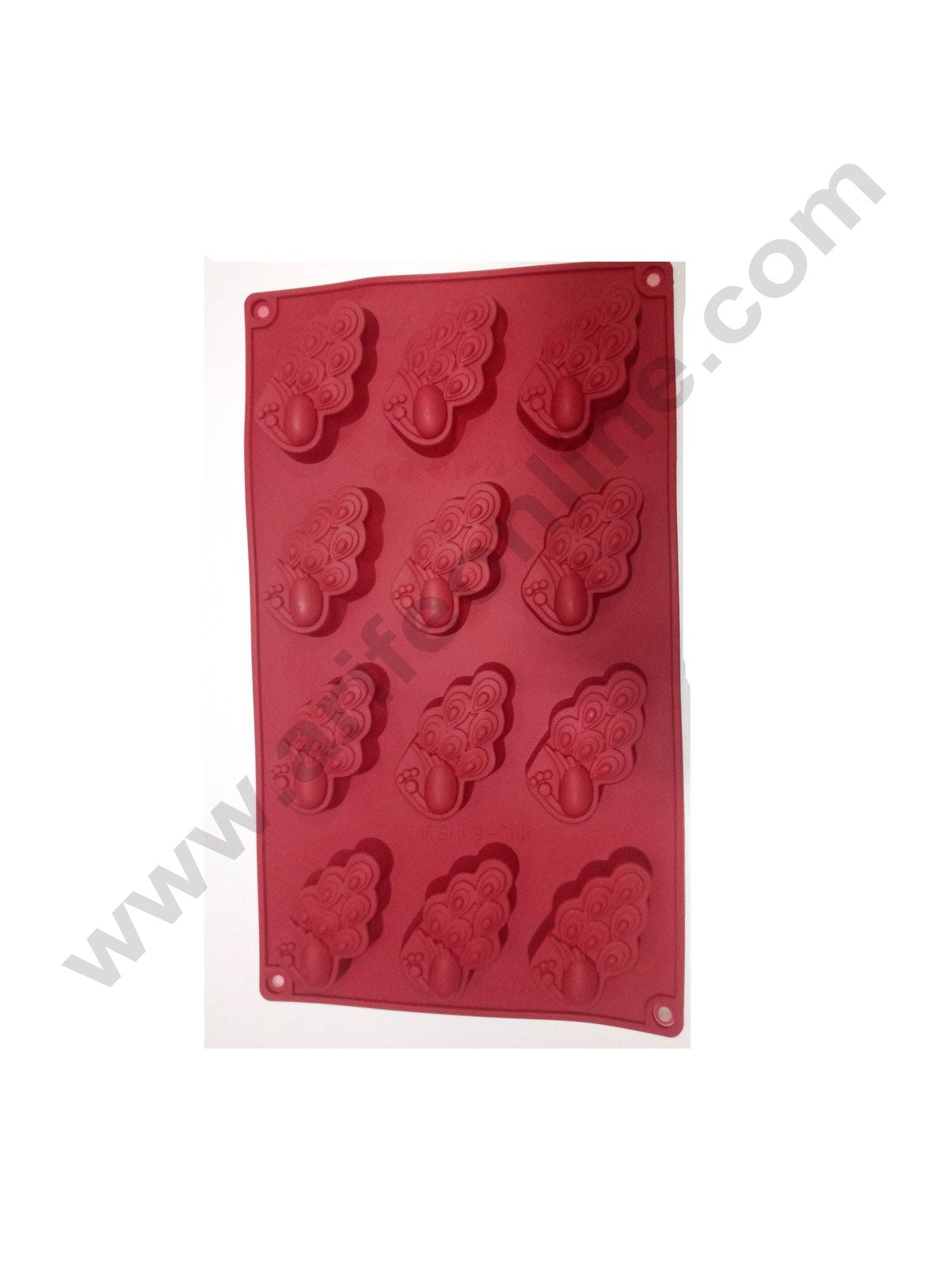 Cake Decor 12 in 1 Silicon Bakeware Peacock Shape Cupcake Moulds Muffin Mould