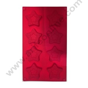 Cake Decor 8 in 1 Silicon Bakeware Star Shape Christmas Cupcake Moulds Muffin Mould