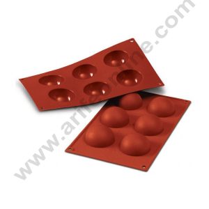 Cake Decor 6 in 1 Silicon Bakeware Half Sphere Round Shape Cupcake Moulds Muffin Mould