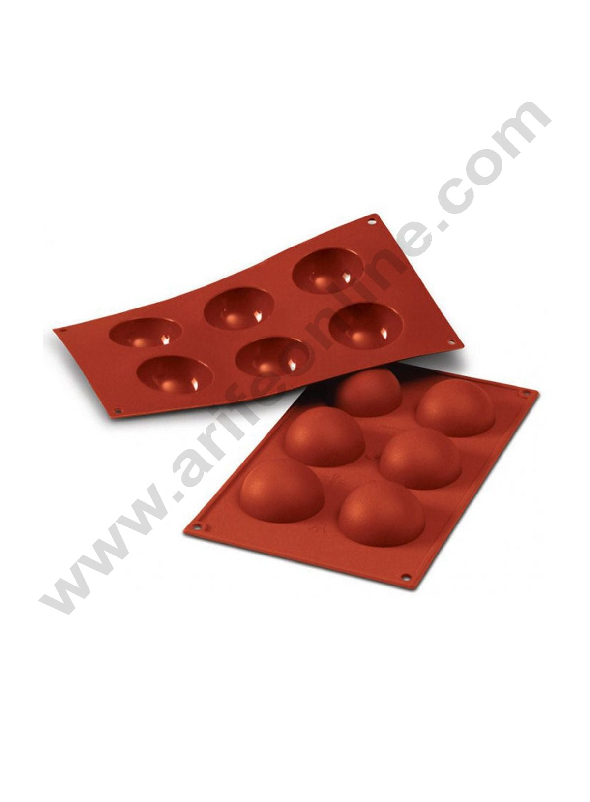 Cake Decor 6 in 1 Silicon Bakeware Half Sphere Round Shape Cupcake Moulds Muffin Mould