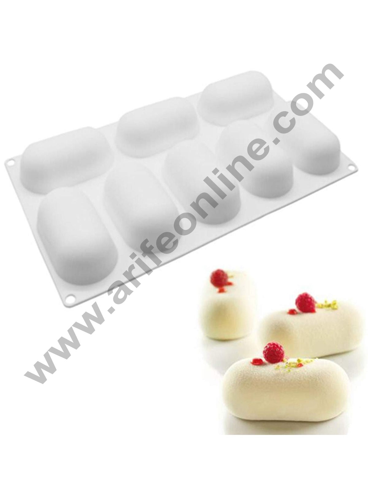 Cake Decor 8 Cavity Silicon CURVE FLEX - PILLOW Cake Mould Mousse Cake Mould Silicon Moulds SBSM-279