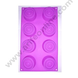 Cake Decor 8 in 1 Silicon Bakeware Round Circle Shape Cupcake Moulds Muffin Mould