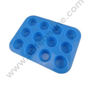 Cake Decor 12 in 1 Silicon Bakeware Round Shape Mini Cupcake Moulds Muffin Mould
