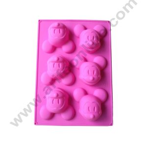 Cake Decor 6 in 1 Silicon Bakeware Mickey Mouse Cupcake Moulds Muffin Mould