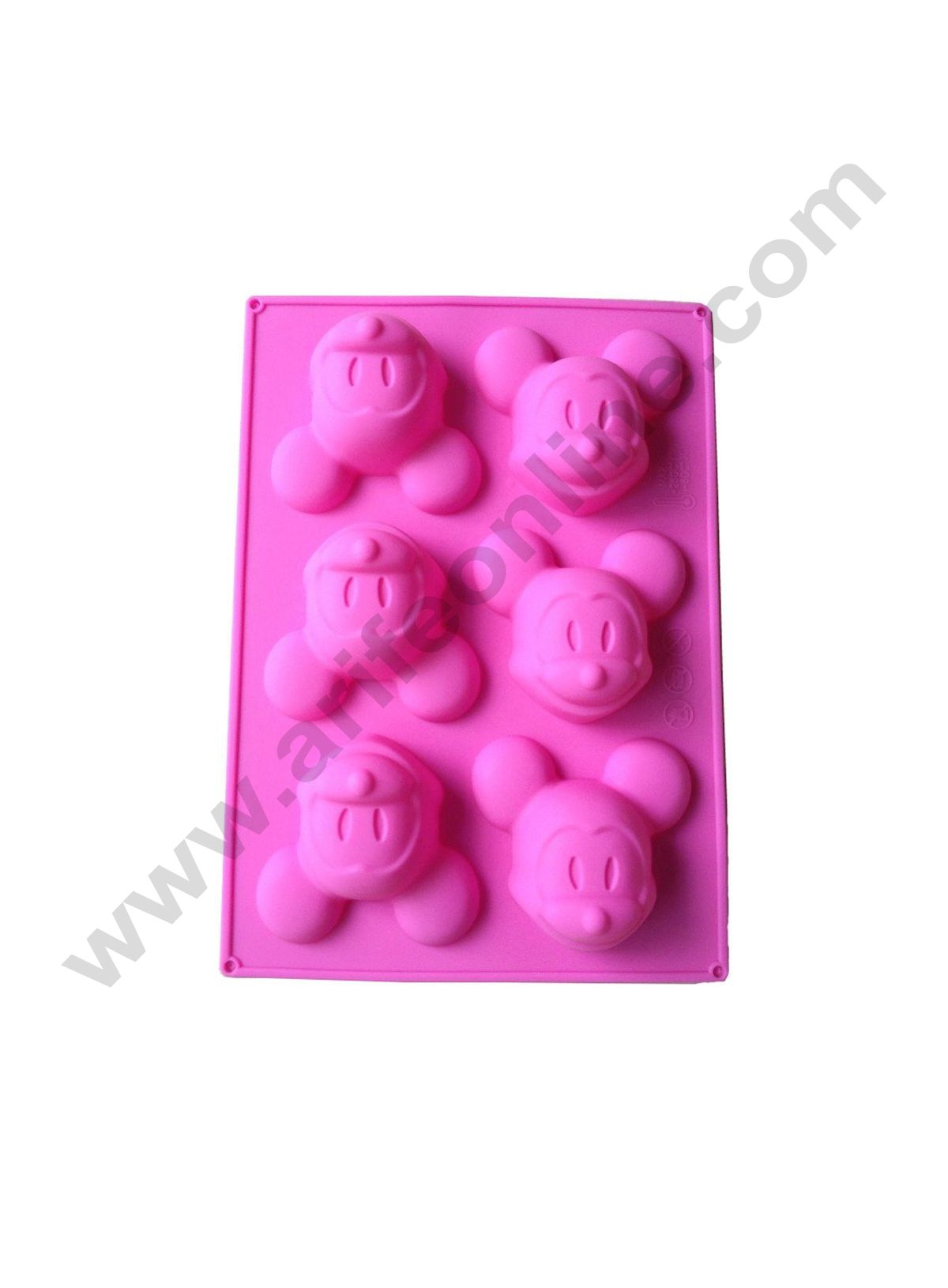 Cake Decor 6 in 1 Silicon Bakeware Mickey Mouse Cupcake Moulds Muffin Mould
