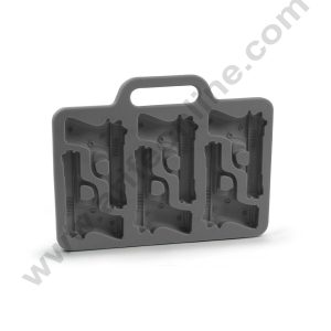 Cake Decor 6 in 1 Silicon Bakeware Gun Shape Ice Mould Cupcake Moulds Muffin Mould
