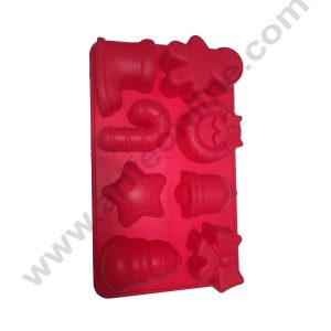 Cake Decor 8 in 1 Silicon Bakeware Christmas Jingle Cupcake Moulds Muffin Mould