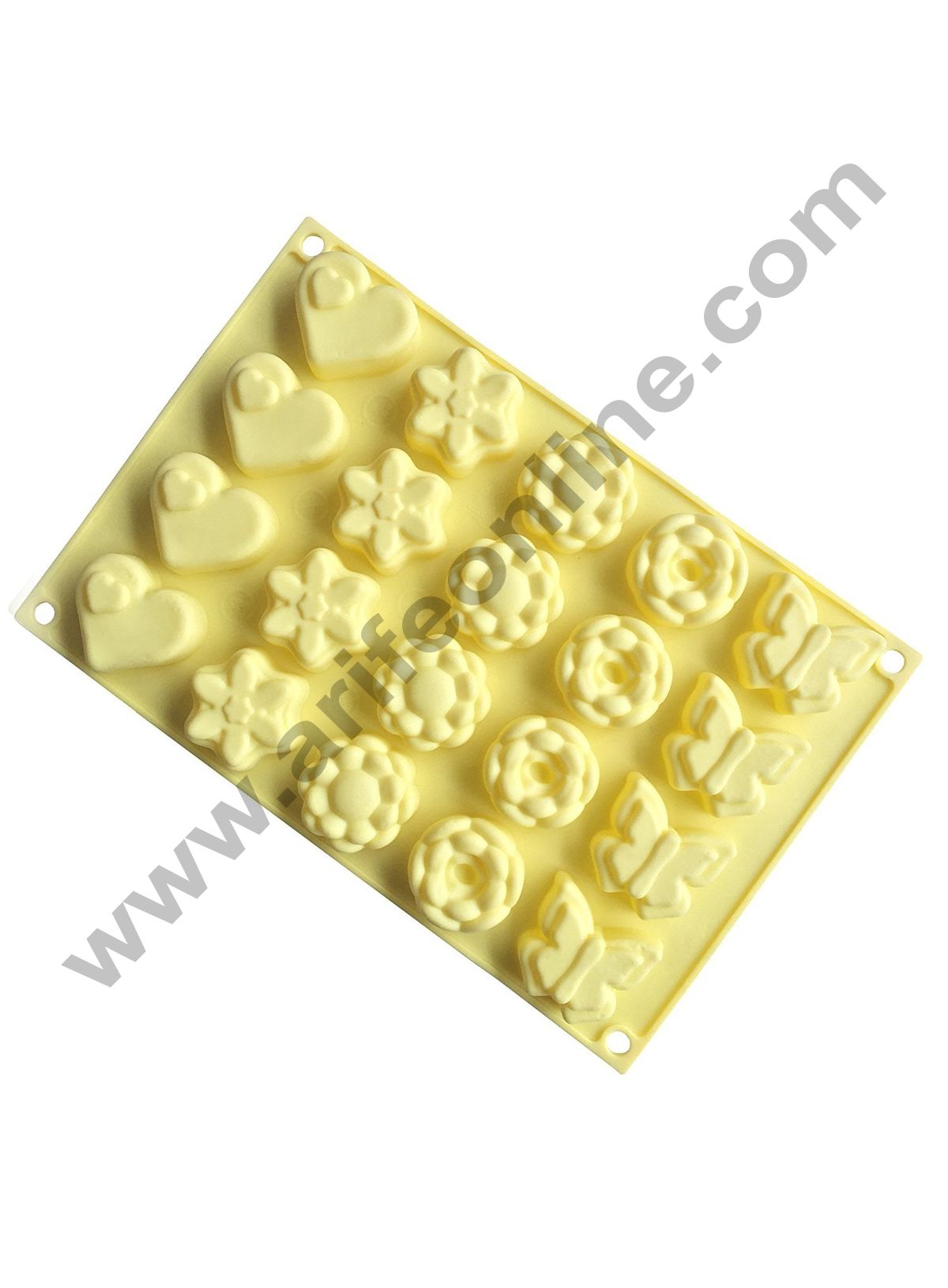 Cake Decor 20 Cavity Flowers Butterfly Heart Mix Design Shape Muffin Mold Silicone Cupcake Mould SBSM-426