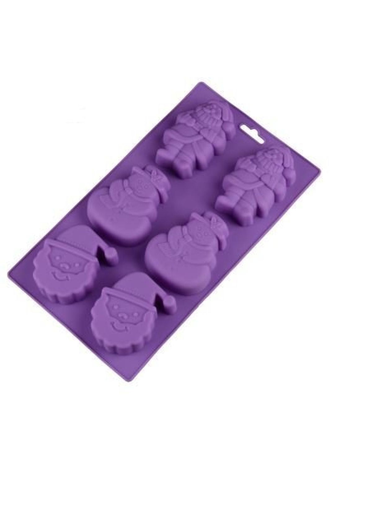 Cake Decor 6 Cavity Silicone Christmas Santa Claus Face Snowman Silicon Moulds Muffin Mould