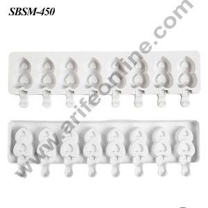 CAKE DECORβ’ 8 Cavity Heart In Heart Shape Silicone Popsicle And Cakesicle Mould | Ice Cream Bar Mould