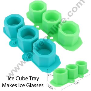 Cake Decor 3 Cavity Ice Cube Tray Silicone Ice Cube Maker Silicone Freezer Container