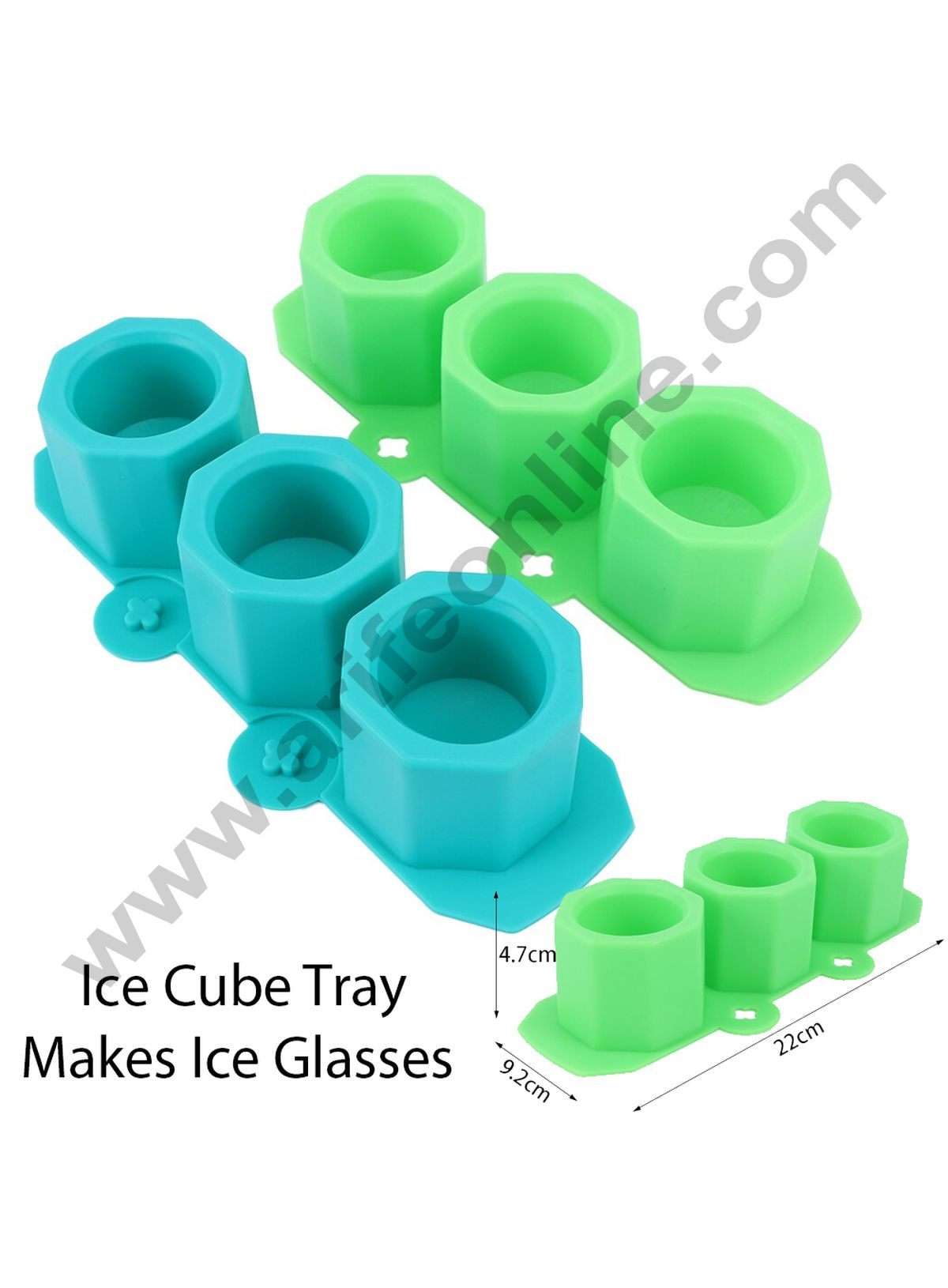 Cake Decor 3 Cavity Ice Cube Tray Silicone Ice Cube Maker Silicone Freezer Container