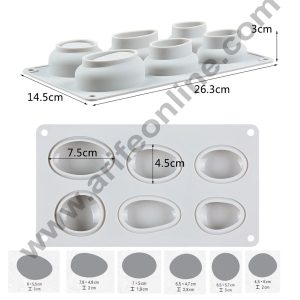 CAKE DECORATING SOLUTION Silicon 6 Cavity Zen100 Stone Shape Cake Mould Mousse Cake Mould Silicon Moulds SBSM-503-1