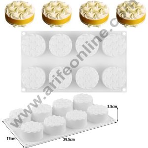 Cake Decor Silicon 8 Cavity Mousse Cake Mould Entremet Mold Silicon Moulds SBSM-506-1