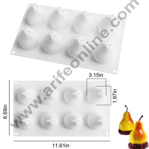 Cake Decor Silicon 8 Cavity PERA & FICO MOLD Mousse Cake Mould Entremet Mold Silicon Moulds SBSM-508-1