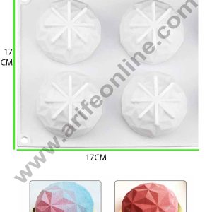 Cake Decor 4 Cavity Silicone 3D Gemma Diamond Shaped Moulds for Soaps and Chocolate Jelly Desserts Mould